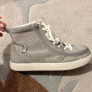 Grey Jersey Classic Lace High-Top adaptive Sneakers